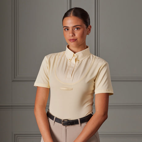 Shires Aubrion Short Sleeve Ladies Tie Shirt #colour_yellow