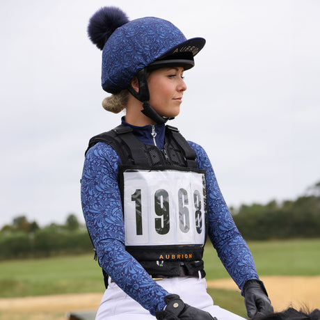 Shires Aubrion Hyde Park Ladies Cross Country Shirt #colour_navy-paisley