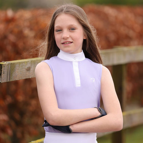 Hy Equestrian Eden Children's Sleeveless Show Shirt #colour_lilac