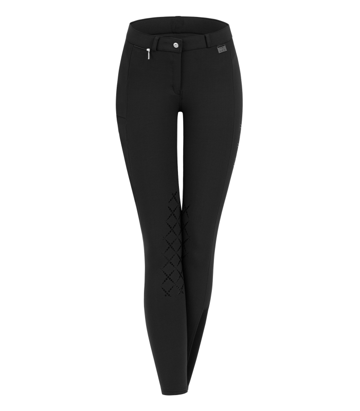 E.L.T Micro Ladies Knee Silicone Riding Breeches #colour_black