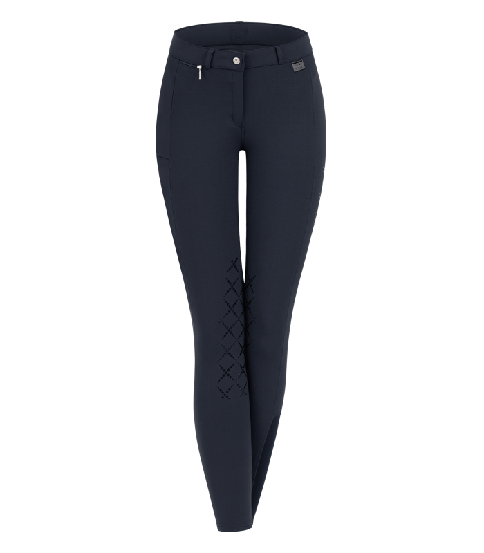 E.L.T Micro Ladies Knee Silicone Riding Breeches #colour_night-blue