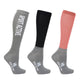 Hy Sport Active Riding Socks (Pack of 3) #colour_coral-rose-pencil-point-grey-black