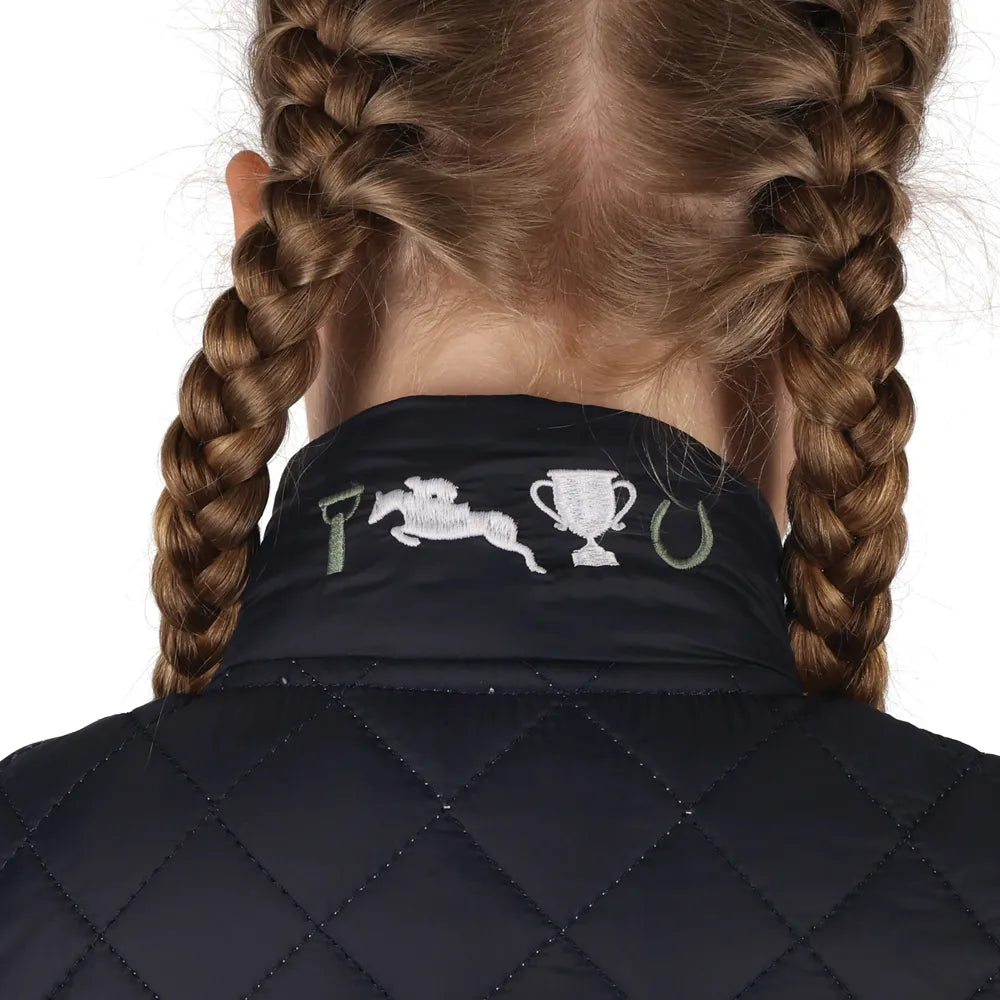 Pony Passion Quilted Jacket by Little Rider #colour_navy