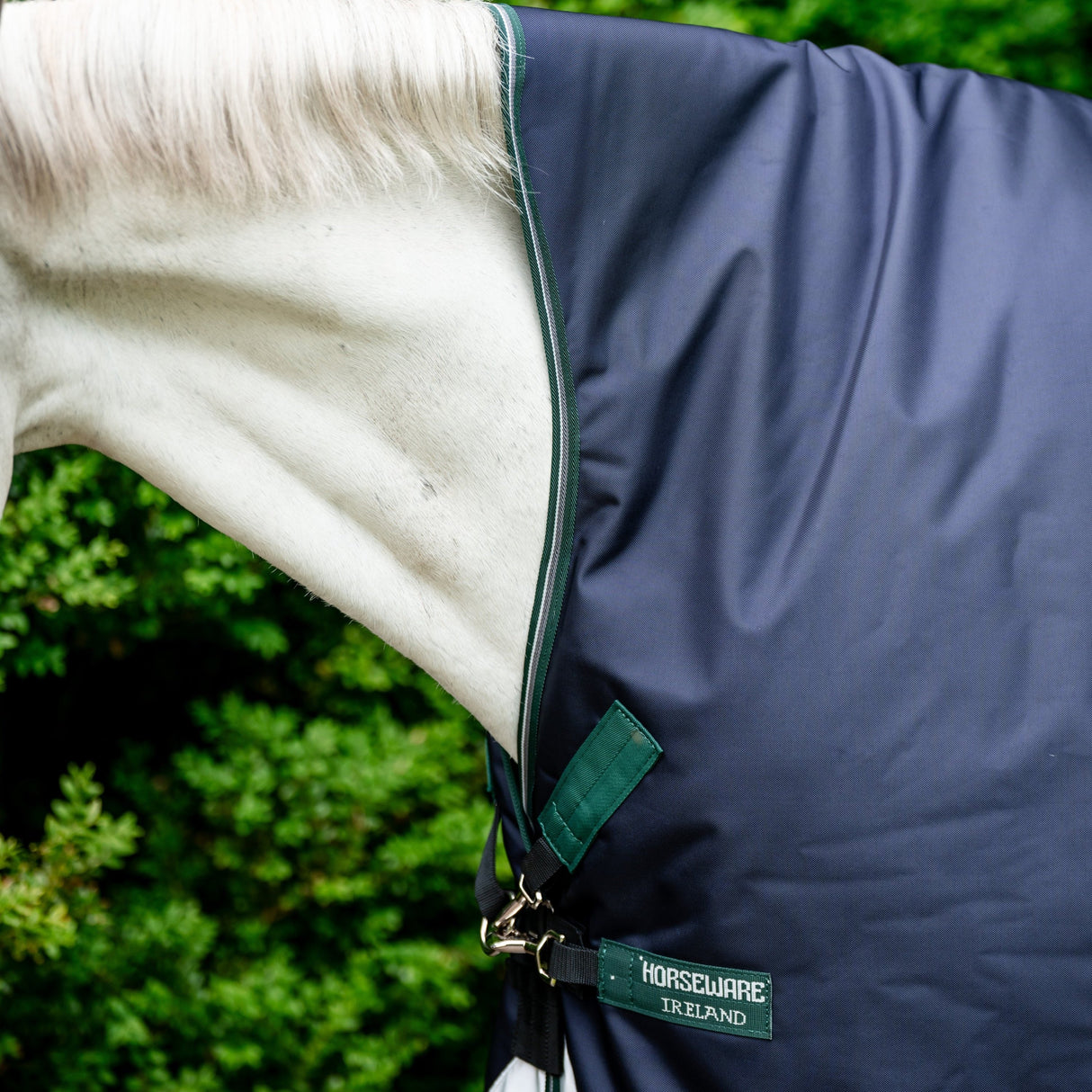 Horseware Ireland Rambo Wug Turnout Lite 0g #colour_navy-hunter-green-silver