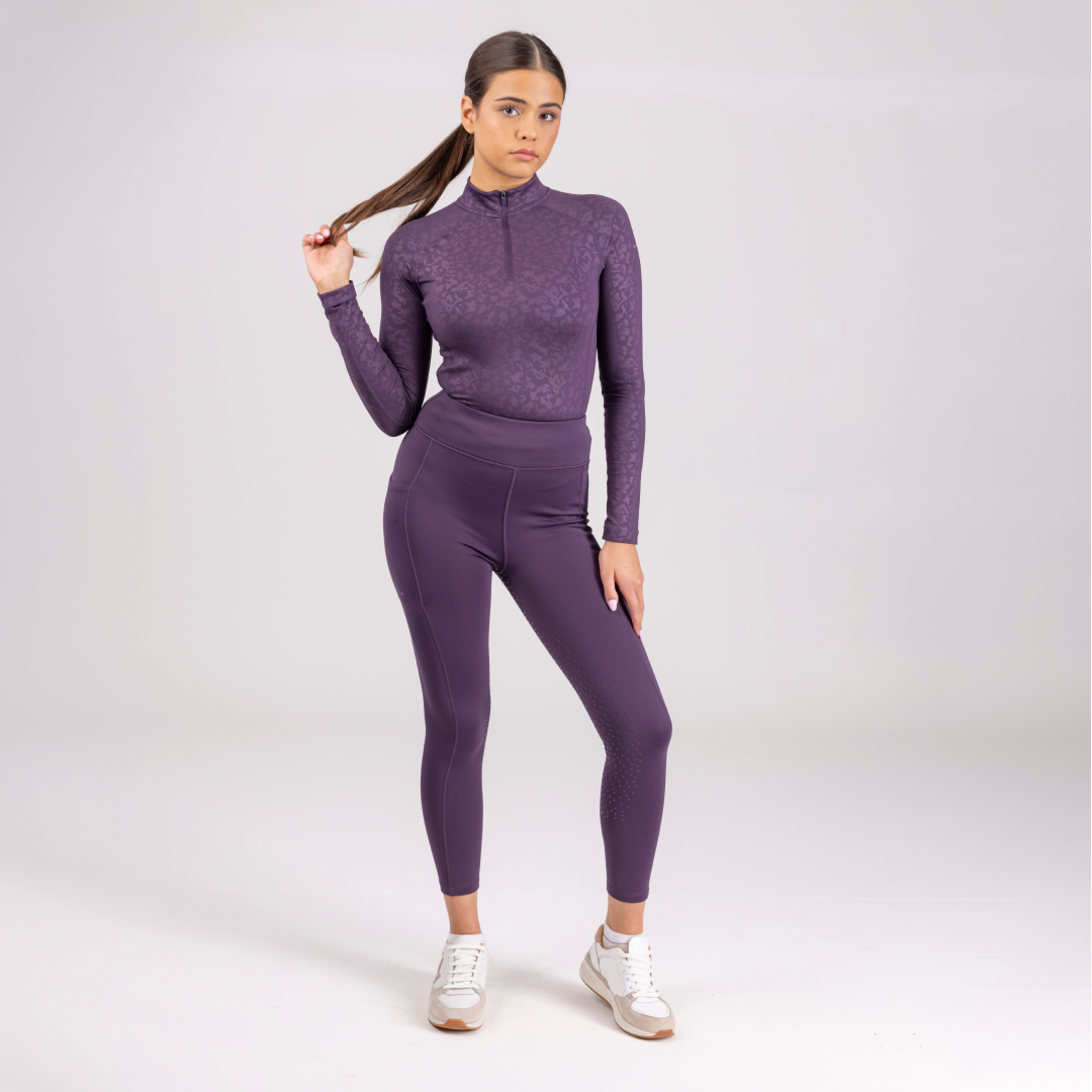 Shires Aubrion Ladies Revive Winter Base Layer #colour_purple