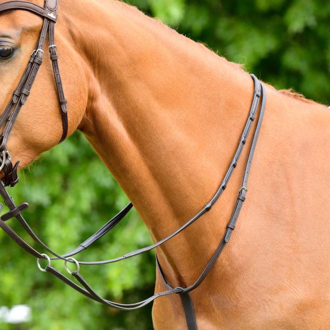 Collegiate Comfitec Opulux Plain Flat Running Martingale #colour_dark-brown