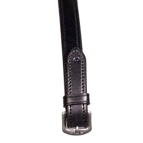 Henry James Bio Grip Hybrid Rubber Reins with Leather Stoppers #Colour_black