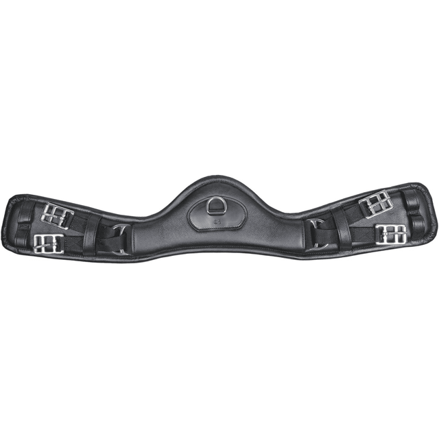 HKM Dressage Anatomic Elastic Leather Girth #colour_black