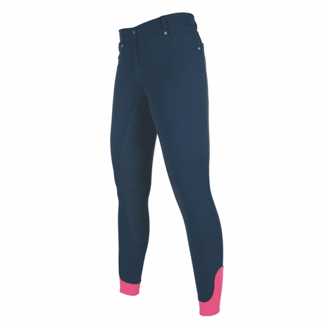 HKM 5 Pockets Style Silicone Full Seat Riding Breeches #colour_deep-blue